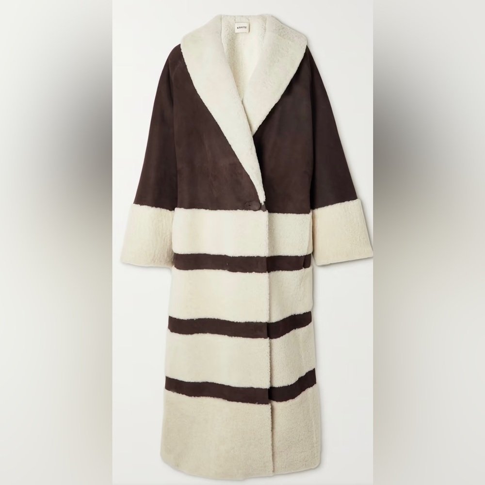 (SOLD) NWT Khaite Pia shearling and suede coat xs/s